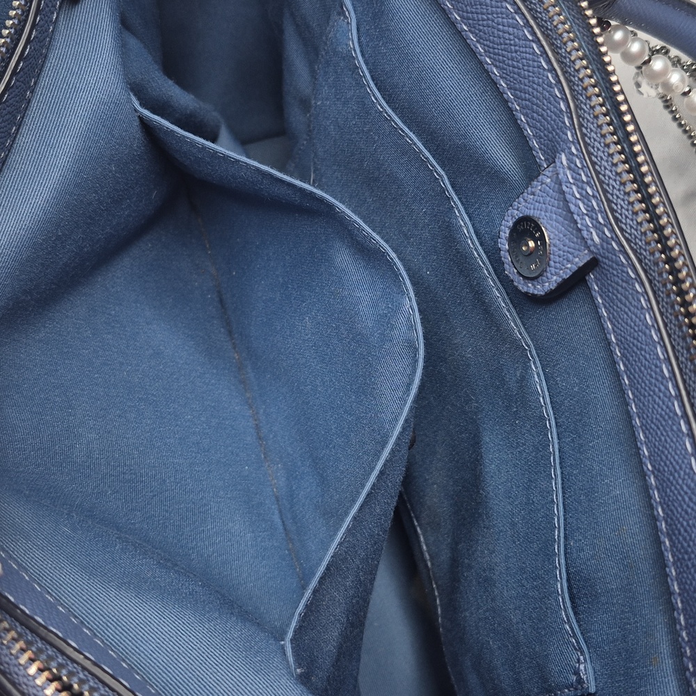 Coach Surry Blue Leather Double Top Zip Satchel 💙 (LIKE NEW) - Picture 12 of 17
